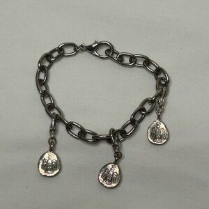 Silver Charm Bracelet Angels Live Dream Protect